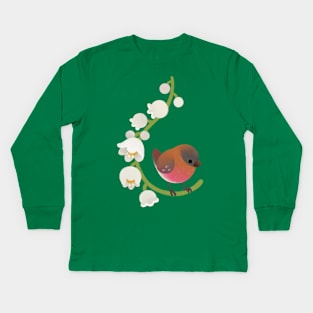 Brown capped rosy finch Kids Long Sleeve T-Shirt